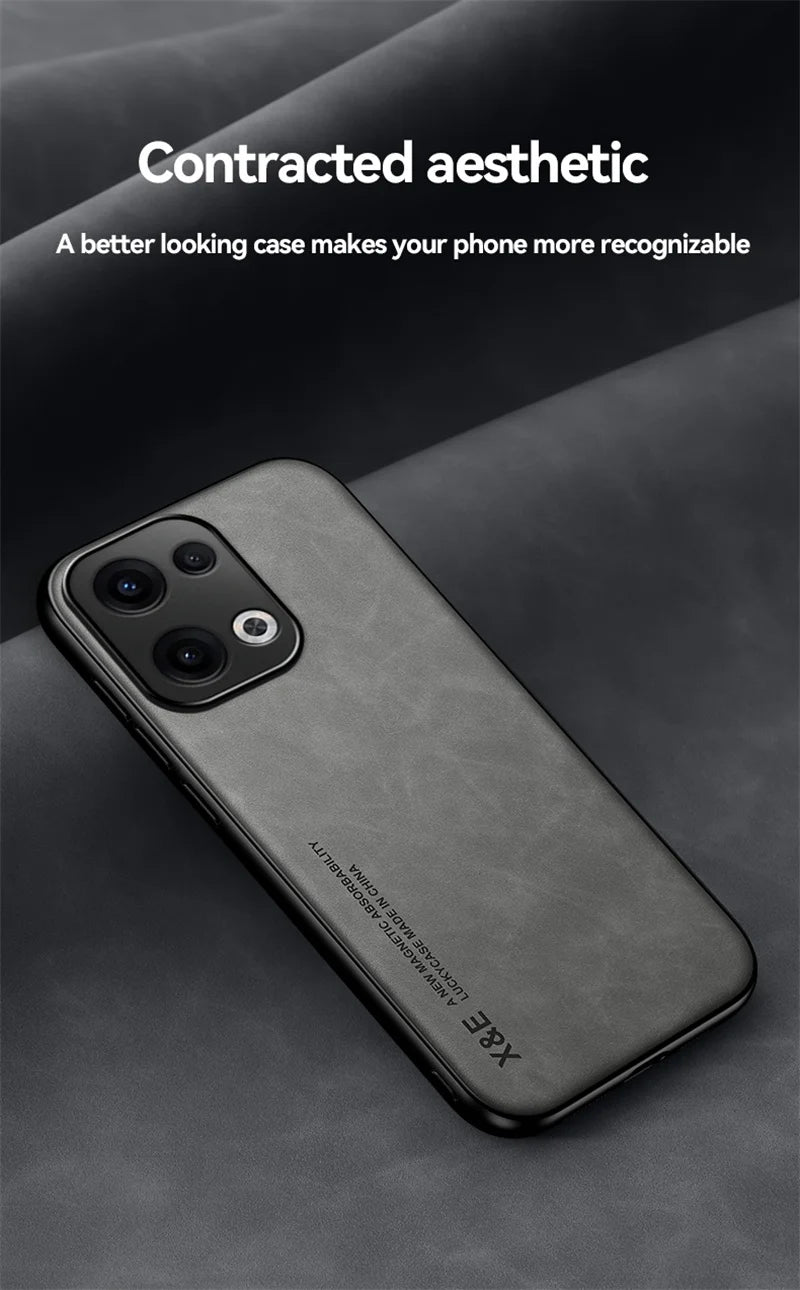 Funda For Oppo Reno 13 Pro 13F 4G 5G Case Car Magnetic Holder Leather Phone Case for Reno13 13pro 5G Soft Frame Shockproof Cover