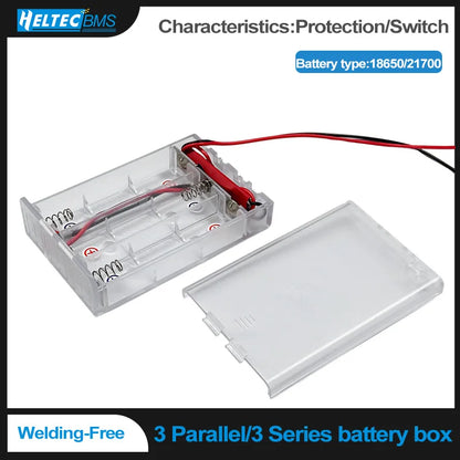 18650/21700 Battery Holder Battery Box 3 Slot Batteries Series/Parallel Connection/With Switch/with protective board