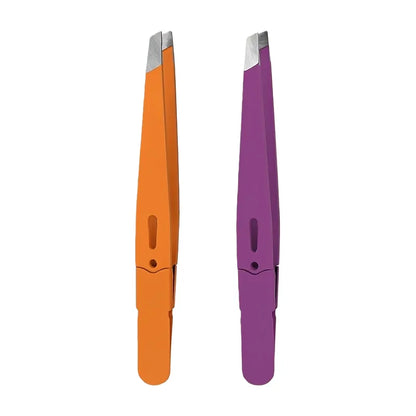 High-Quality Eyebrow Tweezer Colorful Hair Beauty Fine Hairs Puller Stainless Steel Slanted Eye Brow Clips Removal Makeup Tools
