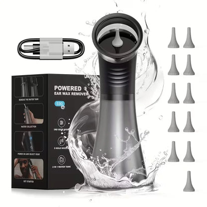 Upgraded Ear Wax Removal with One-Piece Waste Tank Safe Ear Cleaner with Water Temperature Sensor Waterproof Effective EarClean