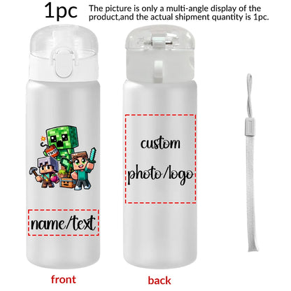 1pc Custom Back to School Game Character Pattern 780ml/26oz Plastic Water Bottle Outdoor Travel Sports Cup
