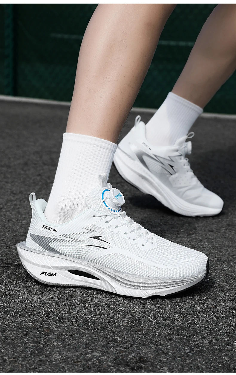 Men's breathable, non-slip, comfortable, shock-absorbing carbon plate running shoes, couple matching sports casual running shoes