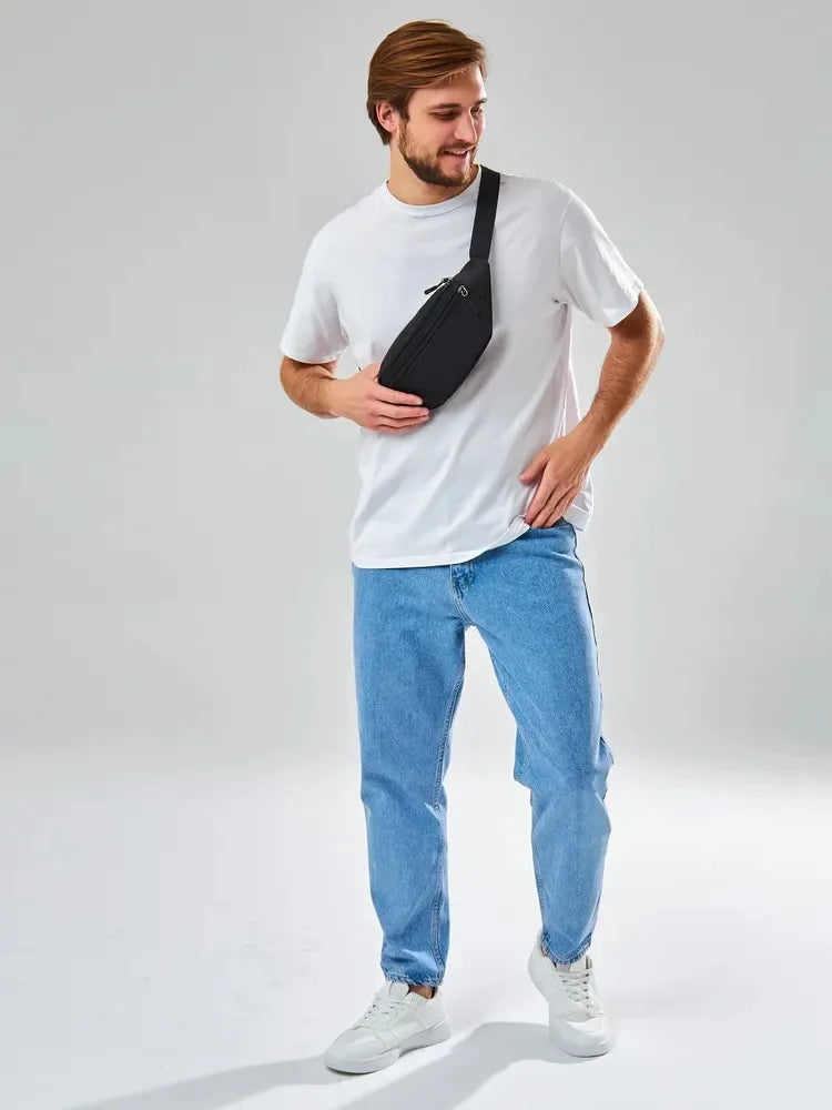 New Fashion Chest Bag For Men Black Waist Bag High Quality Women Shoulder Bag Multifunction Male Fanny Pack Crossbody Small Bag
