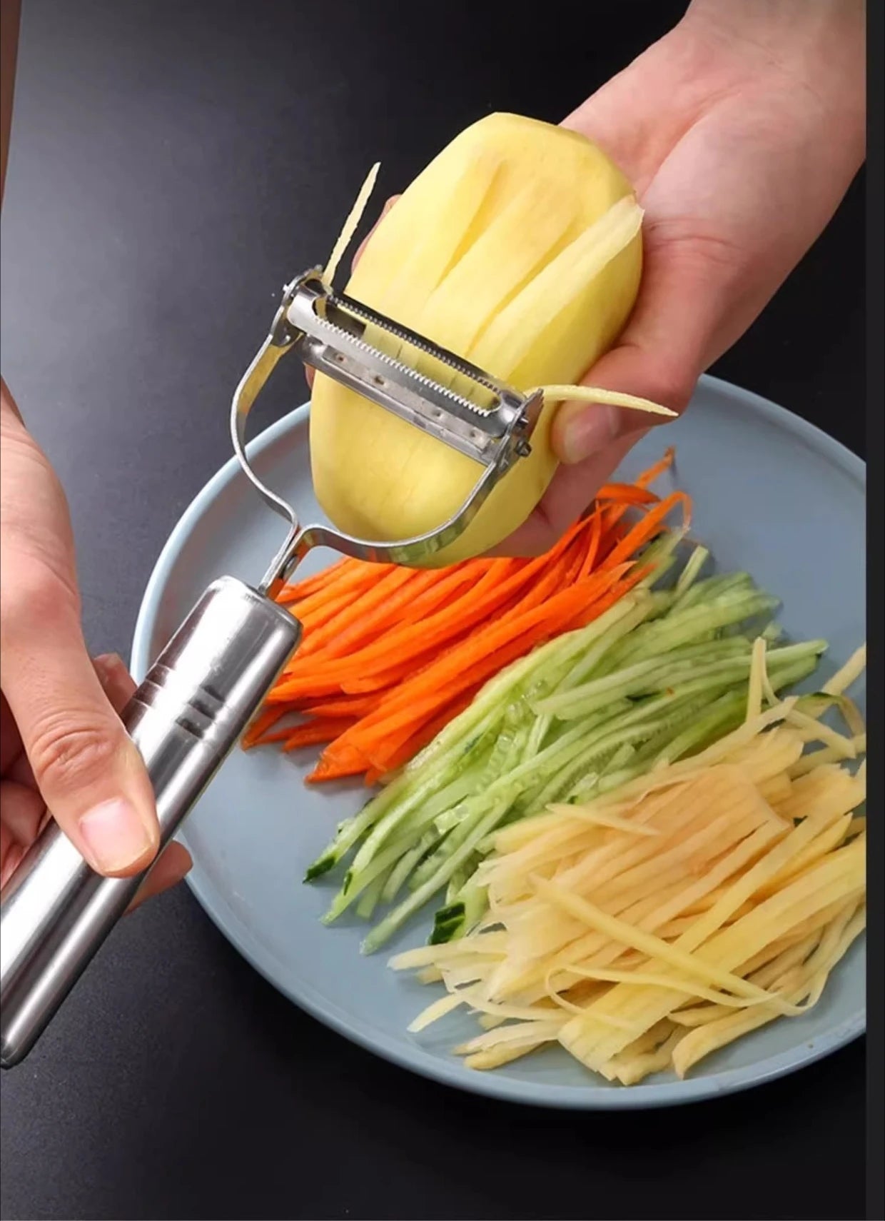 Stainless Steel 3-in-1 Peeler Grater Household Kitchen Multifunctional Double head Peeling Knife Fruit and Vegetable Melon