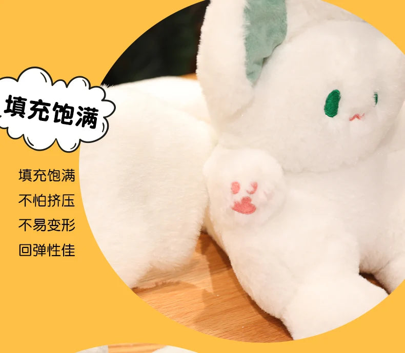 25-55cm Lovely Bat Plush Toy Lovely Flying Bat Rabbit Plushie  Long Tail Pink & Black Bat Rabbit Stuffed Dolls Birthday Gifts