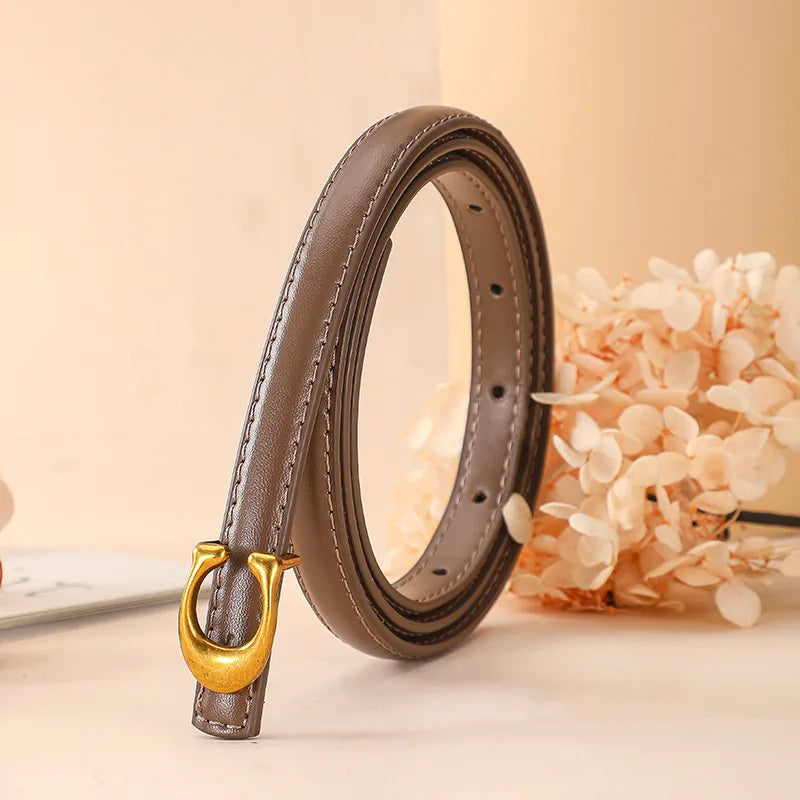 C-shaped Smooth Buckle Simple Women's Soft Durable Belt Fashion Women's Clothing Accessories Paired With Business Casual Belt