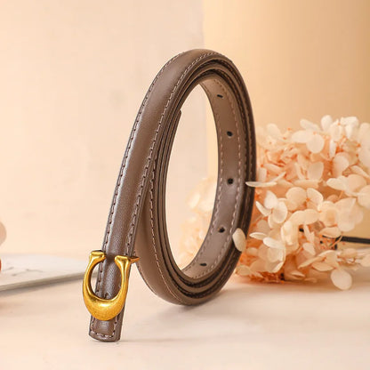 C-shaped Smooth Buckle Simple Women's Soft Durable Belt Fashion Women's Clothing Accessories Paired With Business Casual Belt