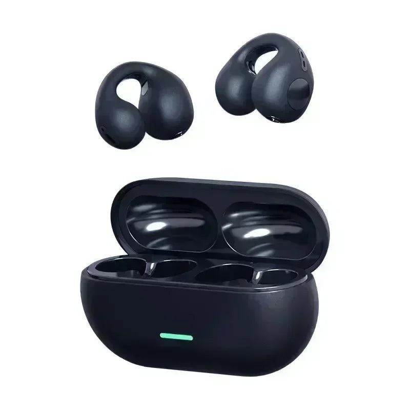 TWS Fone Bluetooth Headset 5.3 Wireless Air Conduction Headphones Clip Ear Music Noise Canceling HD Call Sports Gaming Earphone