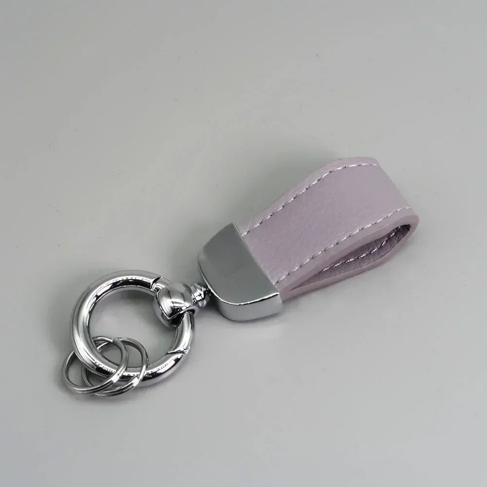 Short Lovely Leather Keychain Vintage Personalized Keyring Custom Logo Name Car Key Holder Chain Laser Engrave Women Charm Gift