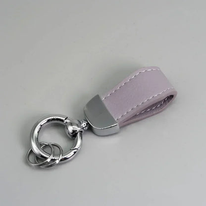 Short Lovely Leather Keychain Vintage Personalized Keyring Custom Logo Name Car Key Holder Chain Laser Engrave Women Charm Gift