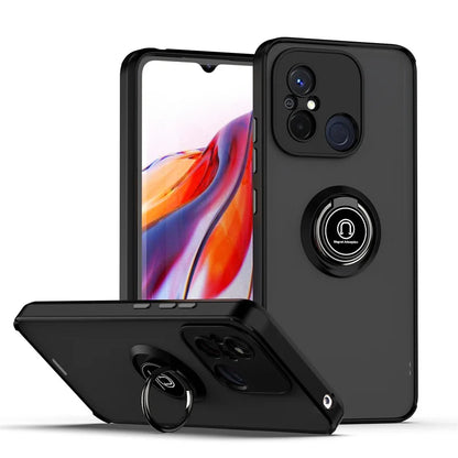 Funda For Xiaomi Redmi 12C 4G Case Armor Magnetic Holder Ring Bracket Case For Redmy 12C 12 C Redmi12C Matte Hard PC Back Cover
