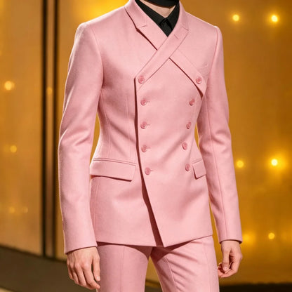 Double Breasted X Design Custom Made Men Suit Set Separates 2 Pieces Blazer with Pants For Men Wedding Prom Groom 2026
