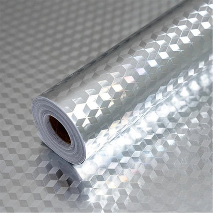 kitchen stickers self-adhesive aluminum foil anti-oil waterproof wallpaper for countertops drawers cabinets shelves line