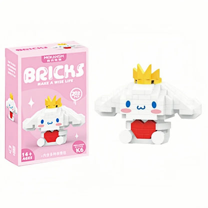 99 style SANRIO Hello Kitty Building Blocks Cartoon Figures Kuromi Bricks My Melody Children's Assembly Toys Cinnamoroll Gift