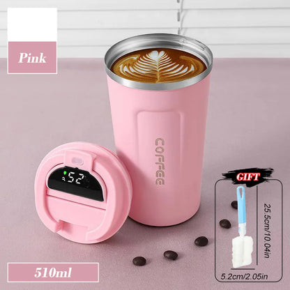 510ML Intelligent LED Temperature Display Stainless Steel Coffee Cup Temperature Measure Insulation Outdoor Car Portable Cup