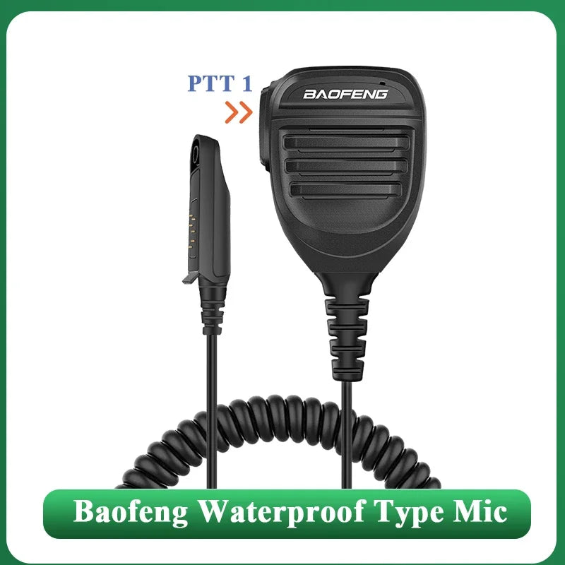 Baofeng Microphone UV-68 Pro Max V2 Walkie Talkie Waterproof PTT Speaker Mic for UV-9R Pro UV S22 UV-98 BF 9700 GT 3WP Ham Radio