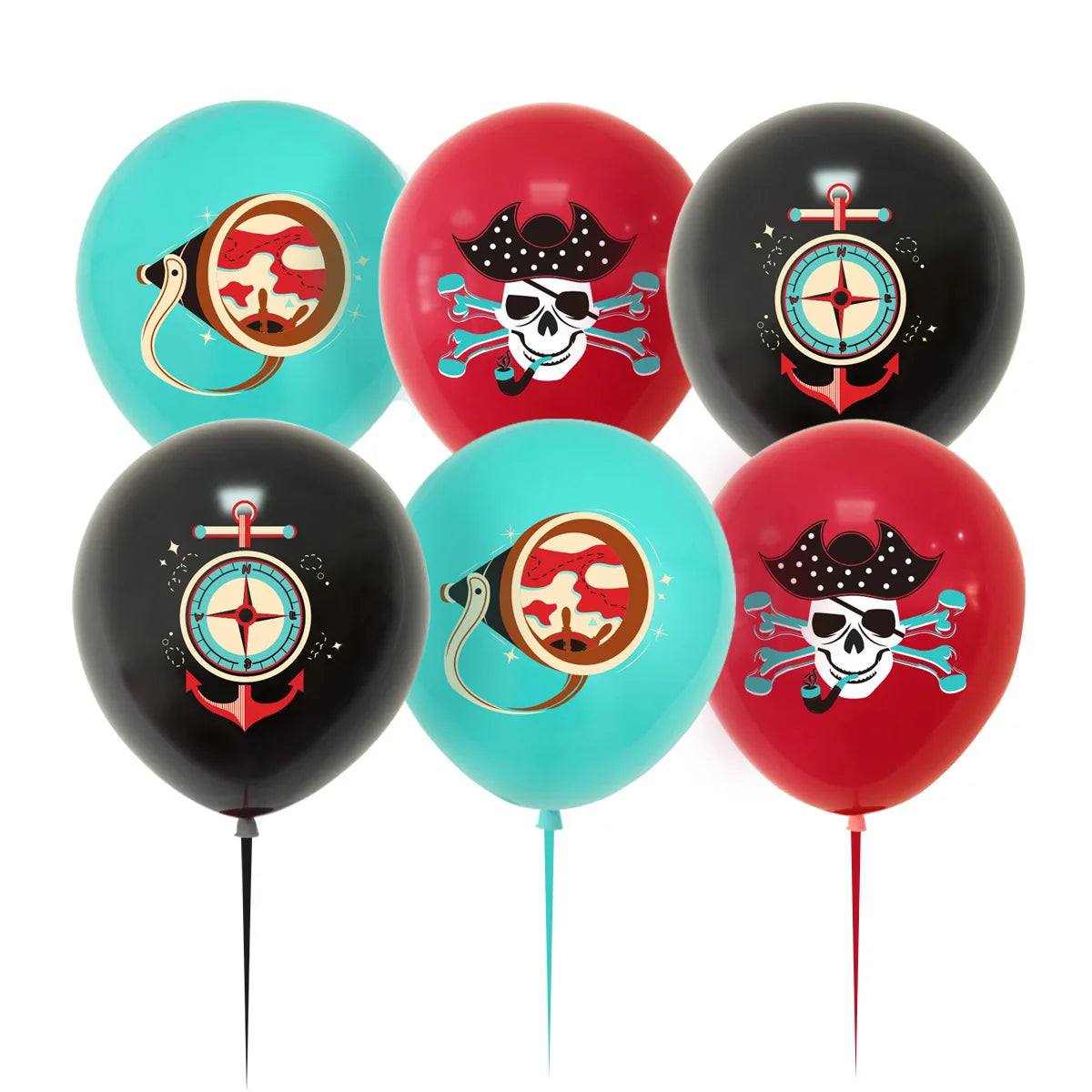 Pirate party napkins plates cups Tablecloths Banner Pirate skull balloon kids Caribbean Pirate themed birthday party decoration