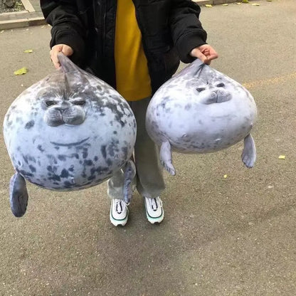 20cm Plush Blob Seal Pillow Mother with Four Kids Seal Chubby 3D Novelty Sea Lion Doll Stuffed Toy Pillow Gifts for Kids Girls