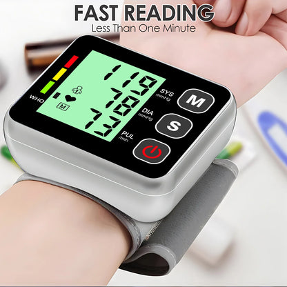 Blood Pressure Monitor Heart Beat Rate Pulse Meter Digital Tensiometro Health Medical BP Sphygmomanometer Wrist Cuff Digital