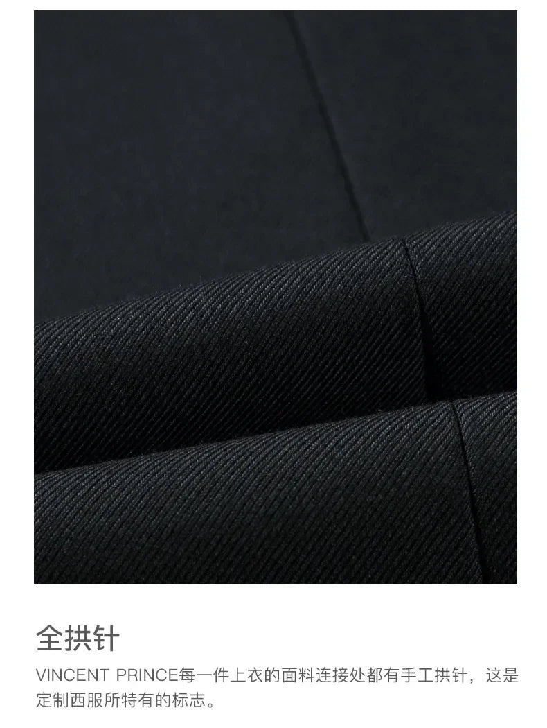 Suit S-8XL (Blazer+ Trousers) Men's Fashion Business Plus Size Gentleman's Casual Shirt for Work Slim-fit Wedding Formal Suit