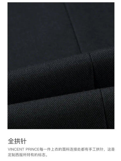 Suit S-8XL (Blazer+ Trousers) Men's Fashion Business Plus Size Gentleman's Casual Shirt for Work Slim-fit Wedding Formal Suit