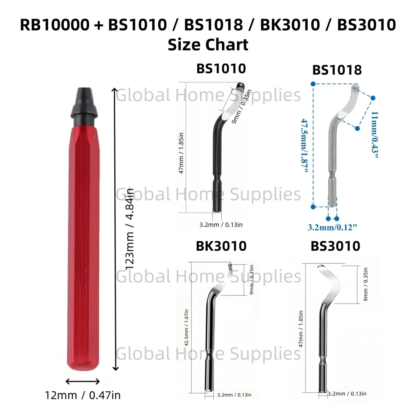 Deburring Tool Set RB1000 with Swivel Blades 1 or 11 PCS BS1010 BS1018 BK3010 BS3010 Metal Handle Deburr Tool Edge Burr Remove
