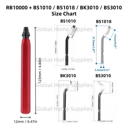 Deburring Tool Set RB1000 with Swivel Blades 1 or 11 PCS BS1010 BS1018 BK3010 BS3010 Metal Handle Deburr Tool Edge Burr Remove