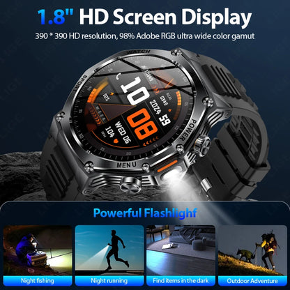 LIGE Nowy Smartwatch Męski 800 mAh Ultra Długa Żywotność Baterii Wodoodporny Zegarek Sportowy Outdoor Połączenia Bluetooth Wojskowy Smartwatch 2025