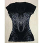 Y2k Clothes Punk Crop Top Aesthetics Hot Girl Grunge 90s Harajuku V-neck Streetwear Short Sleeve Goth Slim T-shirt Cross Graphic
