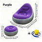 Quick Easy InflationInflatable Lounge Chair with Footrest Portable Flocked Air Sofa with Pump for Indoor Outdoor Relaxation