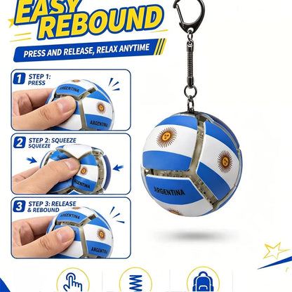 Soccer Ball Fidget Button Keychain Clicky Stress Relief Toy 3D Soccer Football Sport Ball for Men Women Car Key Handbag Gift
