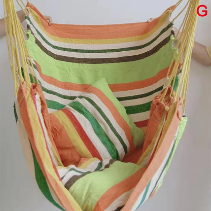 Outdoor Thicken Canvas Hammock Home Garden Leisure 1 Person Swing Chair Camping Hunt Rest Stripe Hanging Bed Chair