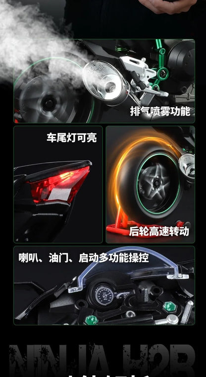Kawasaki Ninja H2R 1:9 Scale Dynamic Model - Smoke Effect Alloy Motorcycle in Gift Box, Collector‘s Edition Cars