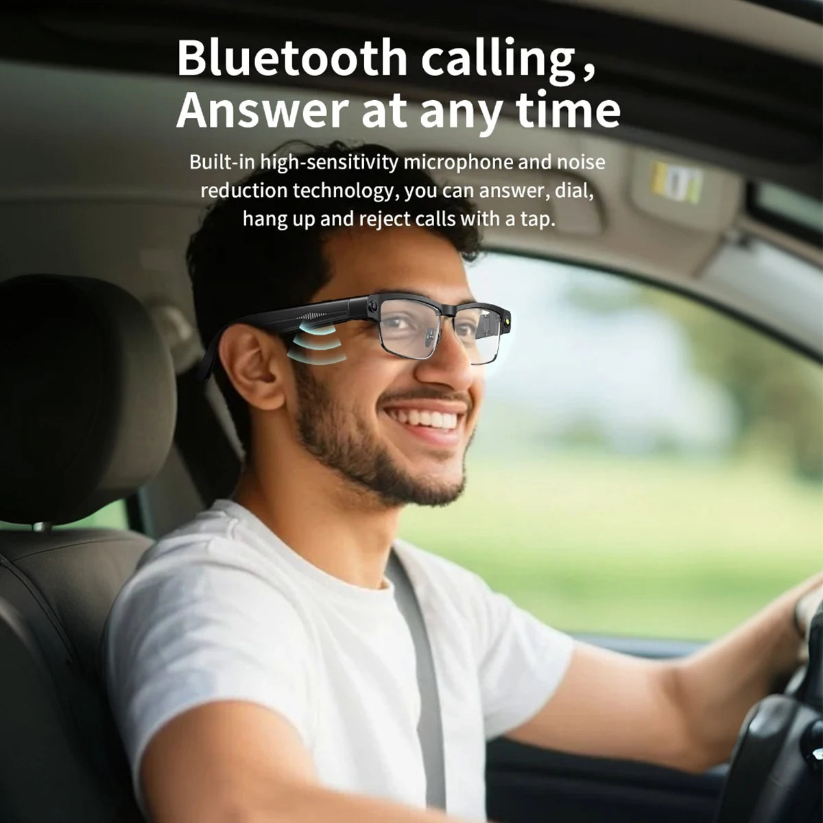 Okulary AI Smart Camera HD Tłumaczenie w Czasie Rzeczywistym Bezprzewodowe Bluetooth Połączenia Dotykowe Sportowe dla Mężczyzn Muzyczne Okulary z Tłumaczem Języka