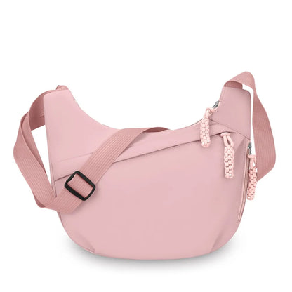 Fashion Large Capacity Women's Crossbody Bag Solid Color Multi-layered Shoulder Bag Simple Dumpling Bag Travel