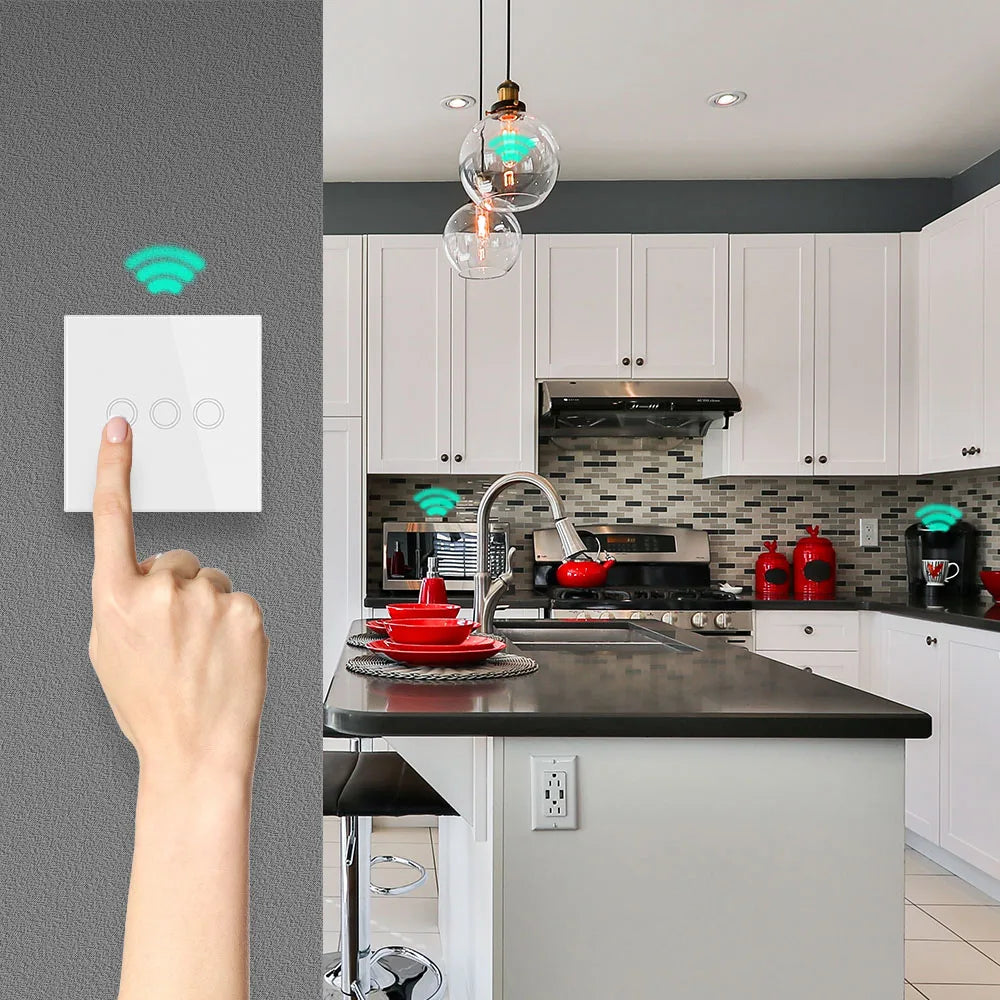 Diese 86 Wireless Touch Light Switch 433MHz Remote Transmitter, AC 110V~250V 10A Relay Receiver Interruptor for home improvement