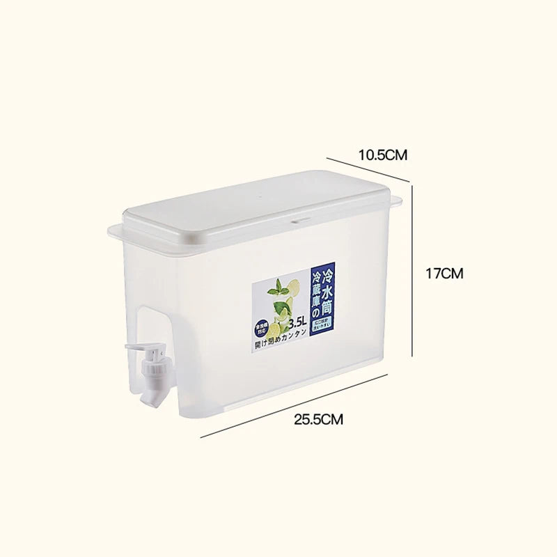 [F] Water Kettle With Faucet Beverage Dispenser Cold Juice Lemonade Drinks Bucket Liquid Storage Tank Outdoor Fridge Organizers