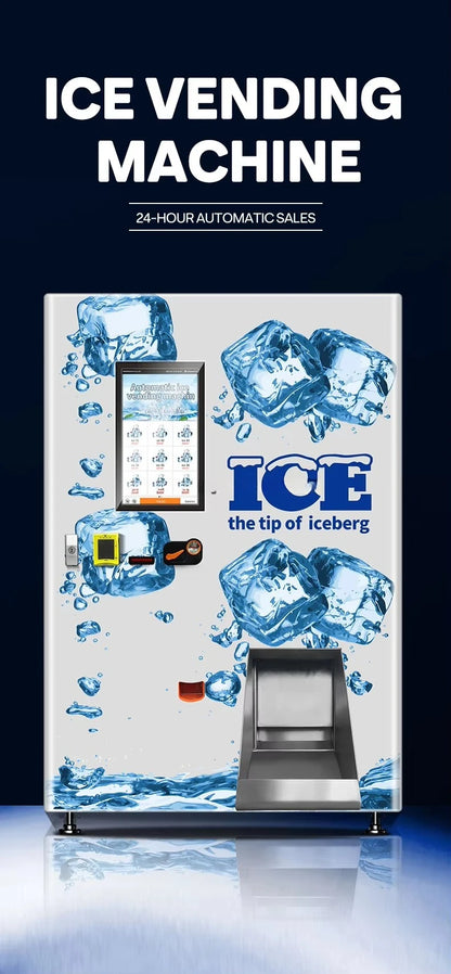 Customized Automatic Bagging and Sealing Packaging Ice Vending Machine, Reverse Osmosis Water Ice Vending Machine