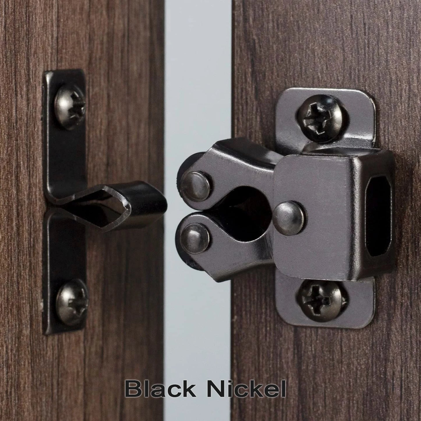 Furniture Door Stoppers Antique Copper Color Cupboard Cabinet Door Roller Latch Twin Double Catches with Striker and Free Screws
