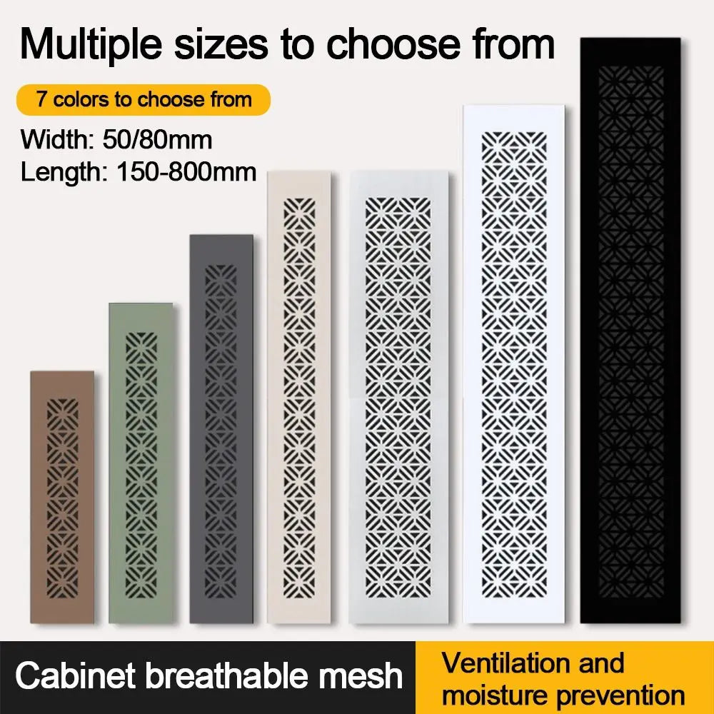 Aluminum Alloy Vents Cover Rectangle Louver Air Vent Decor 50/80mm Wide Breathable Mesh Hole Ornaments