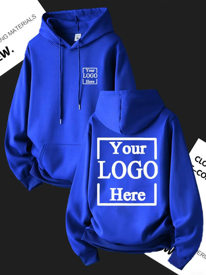 Customize Womens Hoodies Street Oversized Pocket Sweatshirts Hip Hop Unisex Tops DIY Your Logo/Graphic Pullovers Woman Clothes