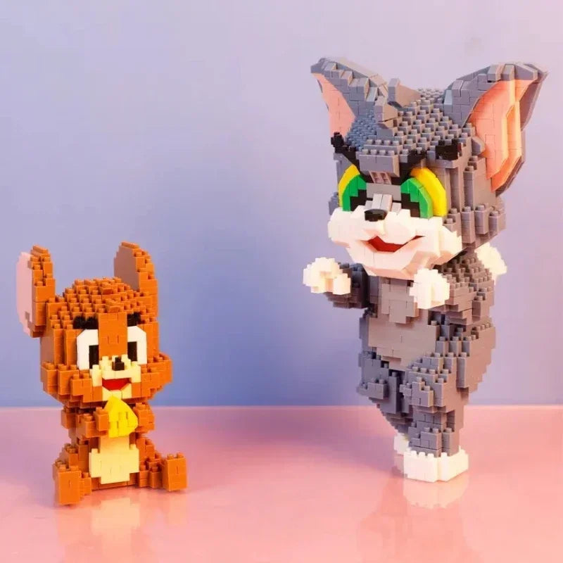 Ute Cat and Mischievous Mouse Children's Building Block Toys Mini Bricks 3D Model Children's Adult Gift