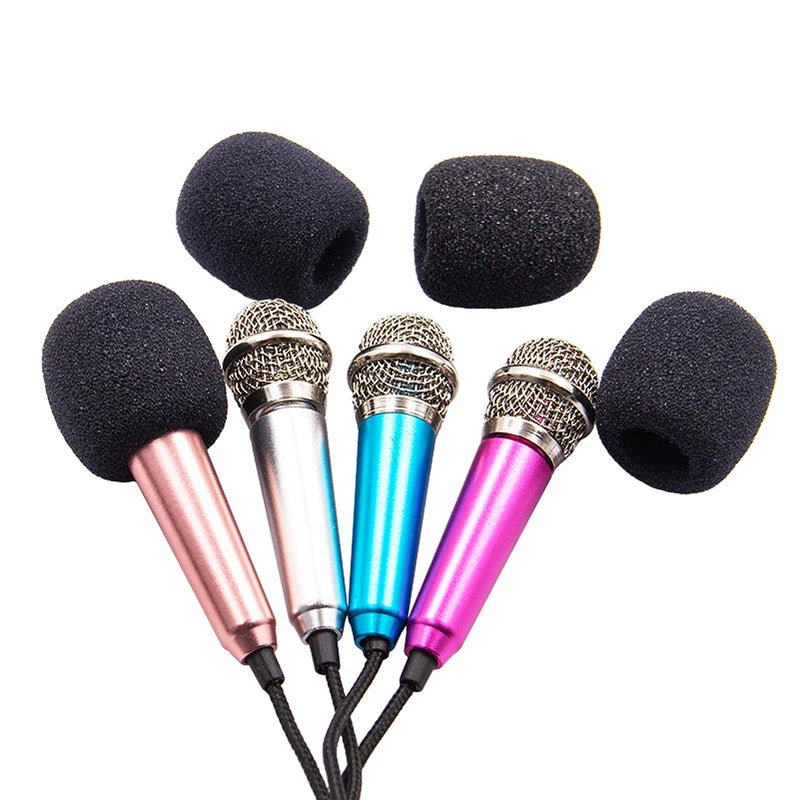 New 3.5mm Portable Stereo Studio Mic KTV Karaoke Mini Microphone For Smart Phone Laptop PC Desktop Handheld Audio Microphone
