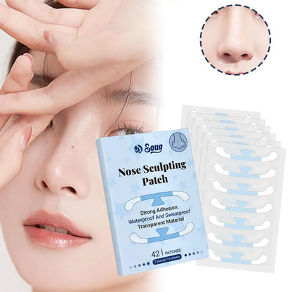 42PCs Invisible Shrink Nose Patch For Cosplay Lifting Nose Shrink Beauty Strips Slimming Nose Wing Stickers Nose Shaper Makeup