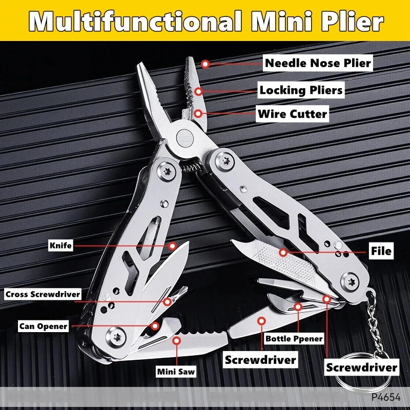 Pocket Mini Pliers Screwdriver Folding Small Multitool Opener Nail File Precision Pliers Hand Tools Outdoor Emergency Tool
