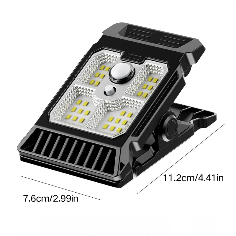 Solar powered courtyard lamp, household garden lighting, human body sensing multifunctional outdoor clip on lawn lamp
