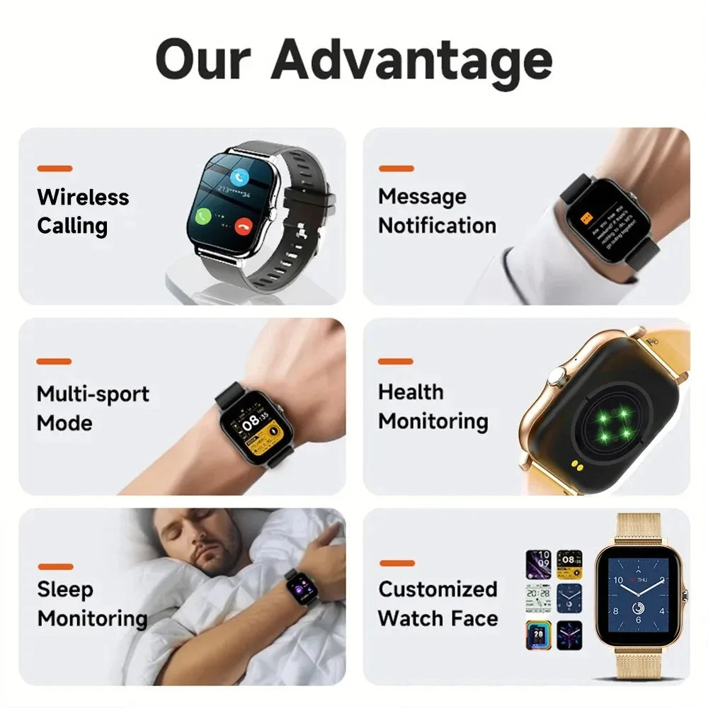 Classic New Smart Watch for Men Women Gift Full Touch Screen Sport Fitness Watch Bluetooth Call Digital Smartwatch Multifunction