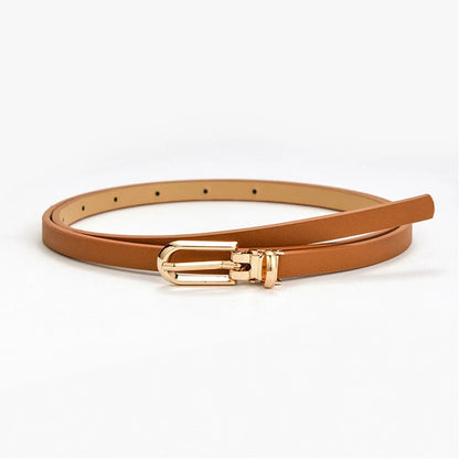 PU Leather Women Thin Belt Simple Solid Color Versatile Pin Buckle Thin Belt Dress Decoration Women Designer Belts NXD00