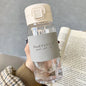 【LM】500ml Portable Water Bottle with Straw Creative Cute Leak-proof Plastic Drinking Bottle Milk Coffee Tea Juice Cup Drinkware
