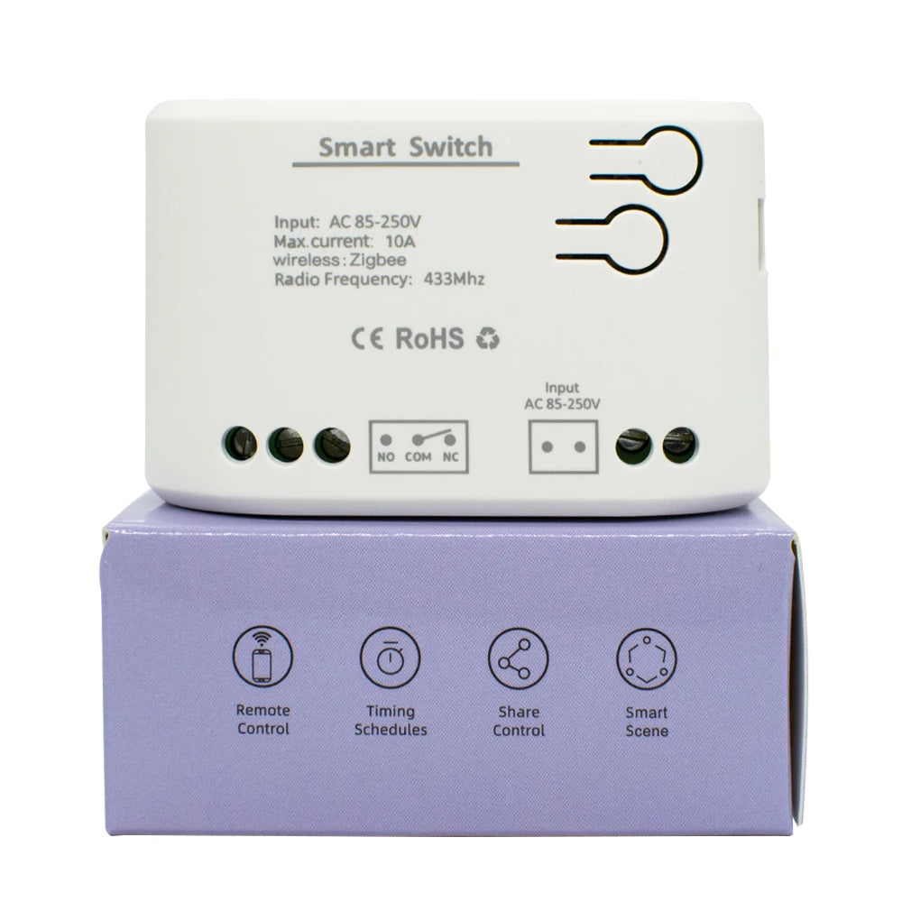 Zigbee Relay Breaker 7-32V 85-250V Switch Module Control Works With Tuya Smart Life App Alexa Google Smartthings Ewelink Hub